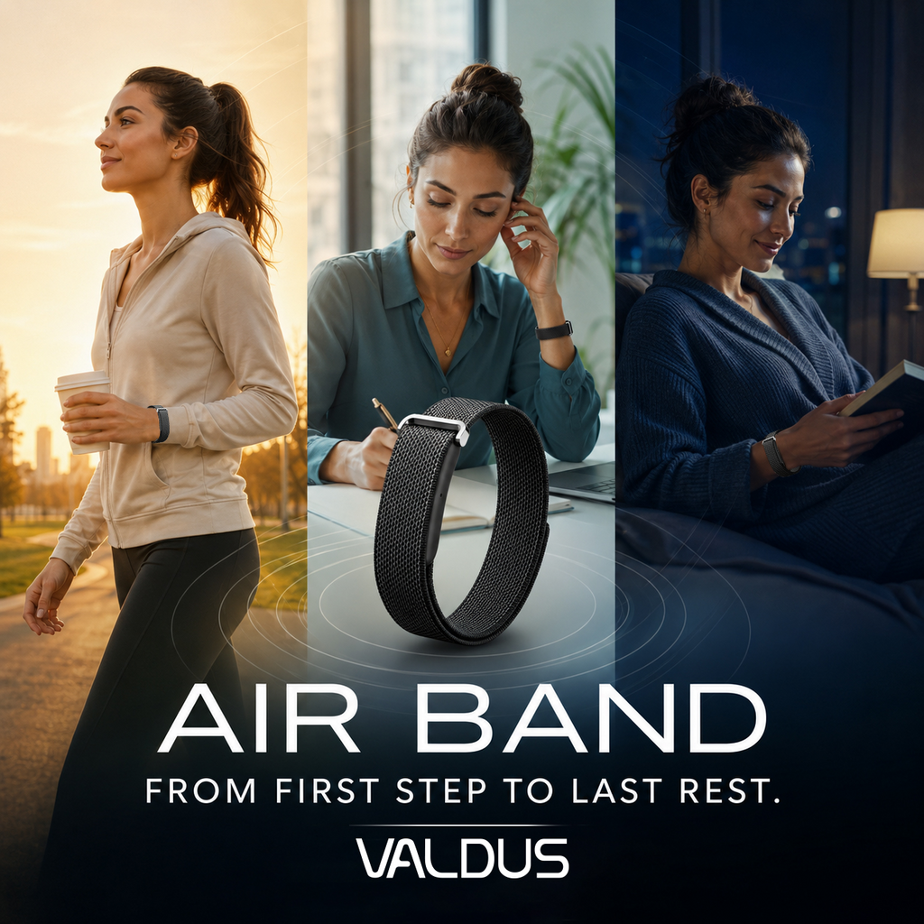 VALDUS AIR BAND worn all day from morning walk to night-time rest
