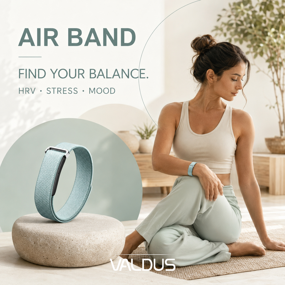 VALDUS AIR BAND HRV, stress and mood tracking during yoga