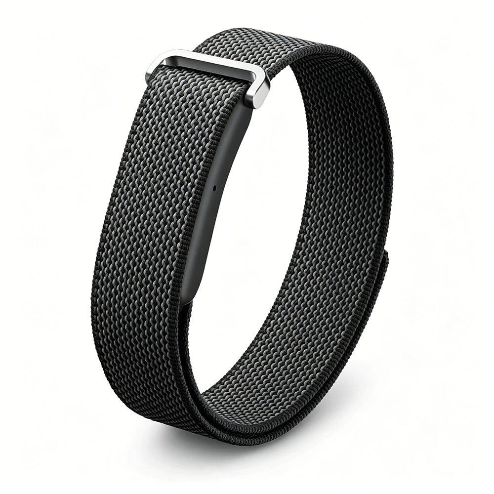 VALDUS AIR BAND screenless fitness tracker smart band in Black with woven nylon strap
