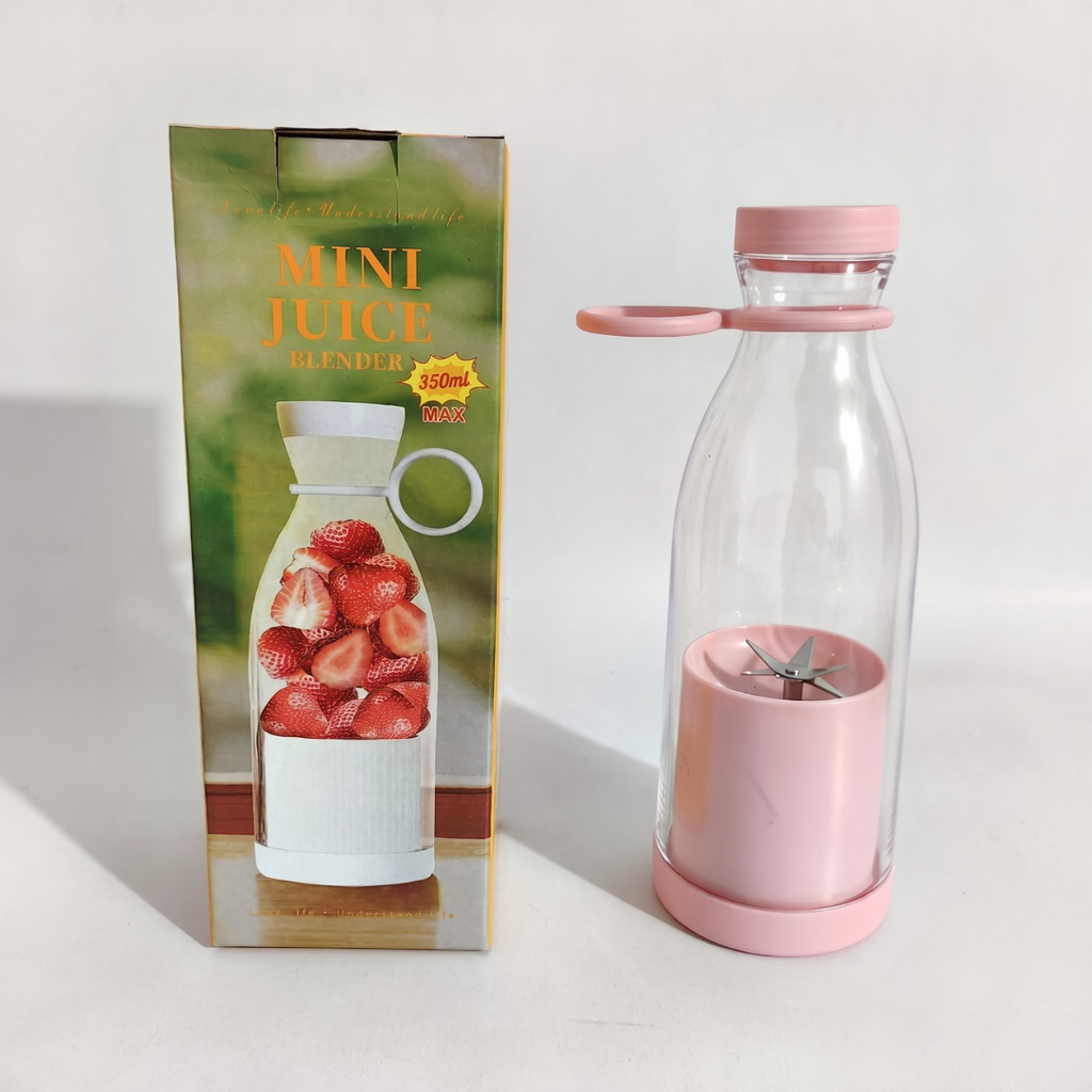 Fresh Juice Portable Blender – USB Rechargeable Personal Smoothie Blender 350ml, 4 Stainless Steel Blades