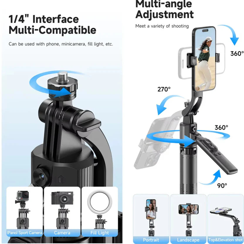 C17 AI face tracking gimbal quadrapod tripod — UAE delivery, view 2