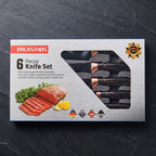 EREASTHOS 6-Piece Knife Set (Black, Marble Coated)