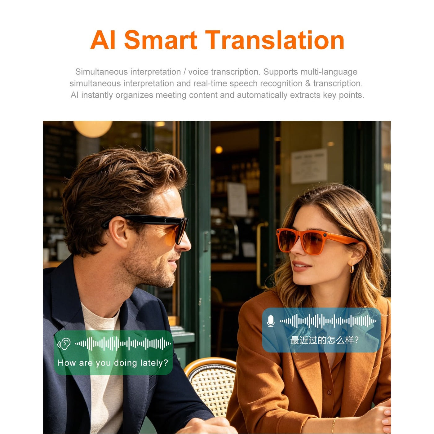 XK One Pro AI smart translation feature — real-time voice interpretation between two speakers