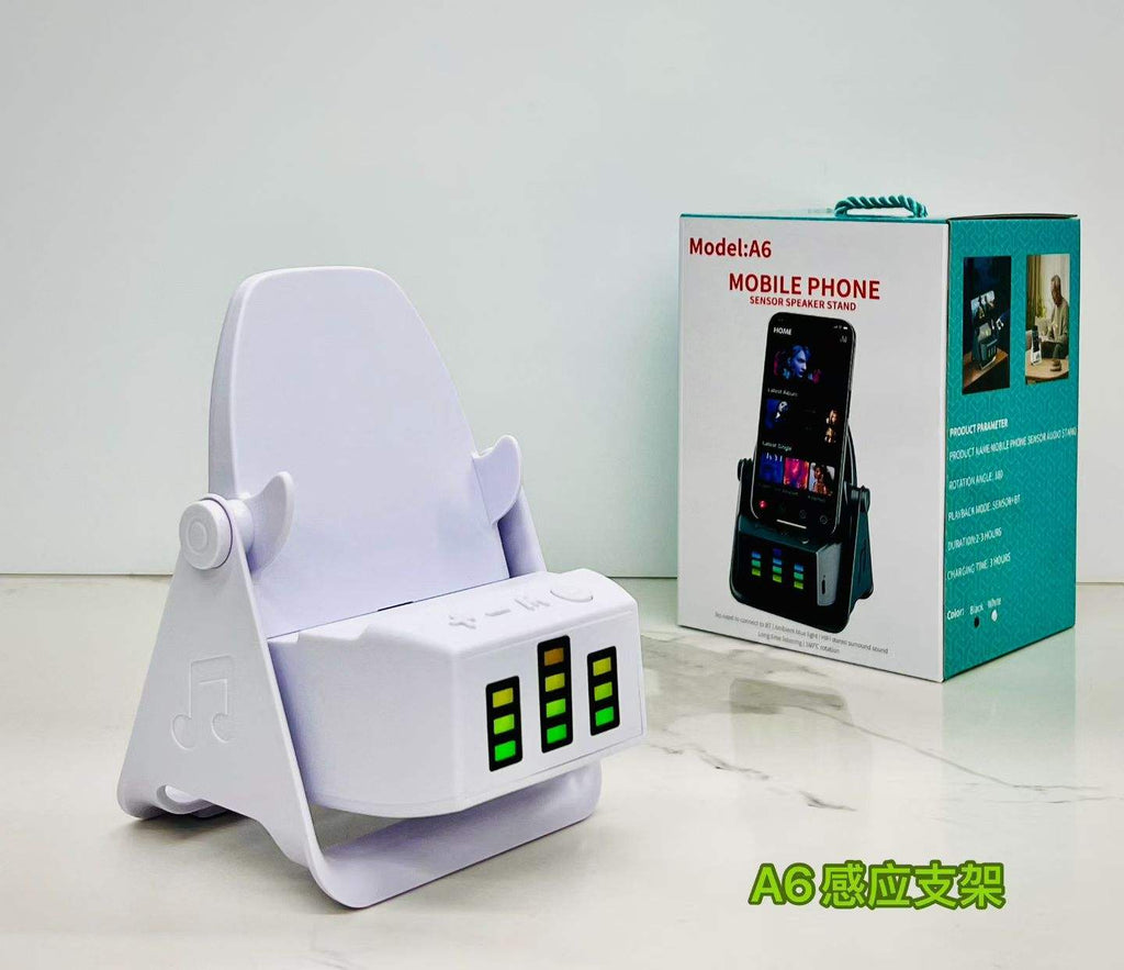 Smart Audio Phone Stand Speaker – Portable Desktop Mobile Holder with Built-in Wireless Speaker for Live Streaming, Video Calls & Entertainment