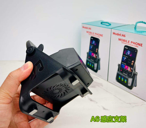 Smart Audio Phone Stand Speaker – Portable Desktop Mobile Holder with Built-in Wireless Speaker for Live Streaming, Video Calls & Entertainment