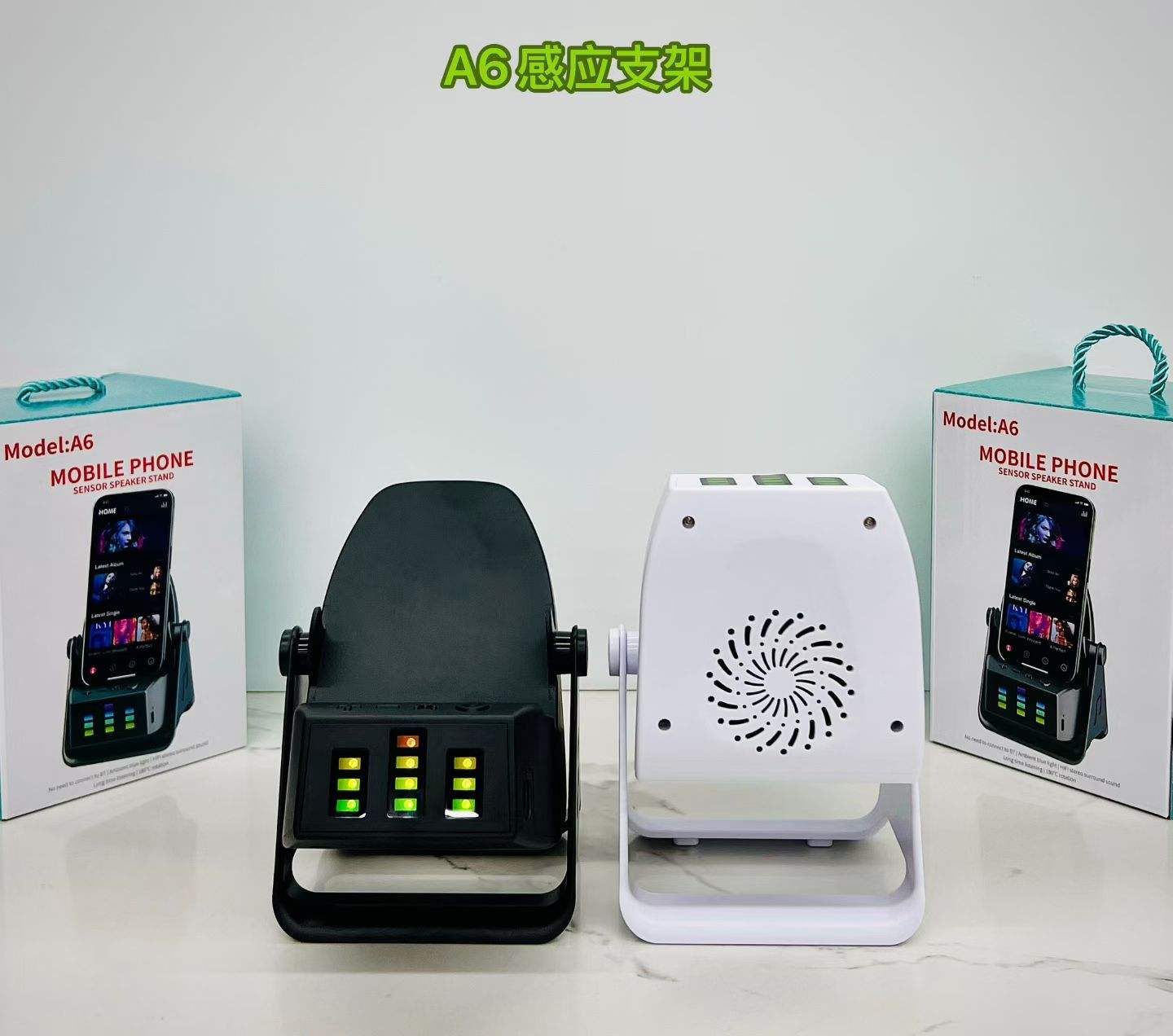 Smart Audio Phone Stand Speaker – Portable Desktop Mobile Holder with Built-in Wireless Speaker for Live Streaming, Video Calls & Entertainment