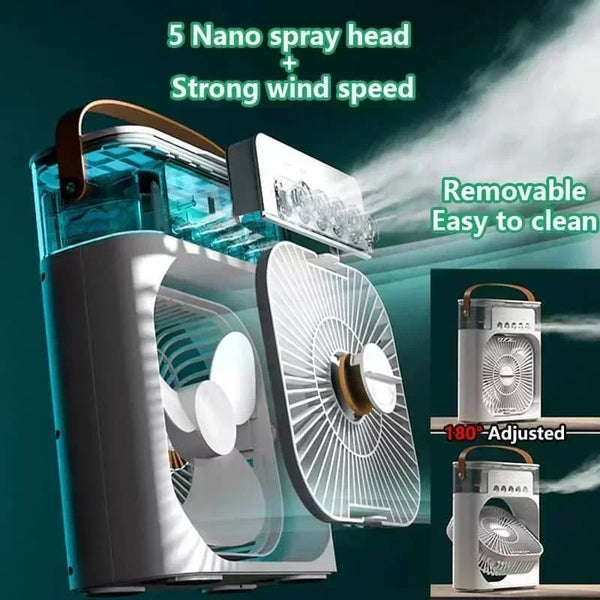 Air cooler fan nano spray head and adjustable angle