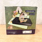 Portable Inflatable Air Mattress with Built-in Pump – Single Size (198×100×40cm) Black Color