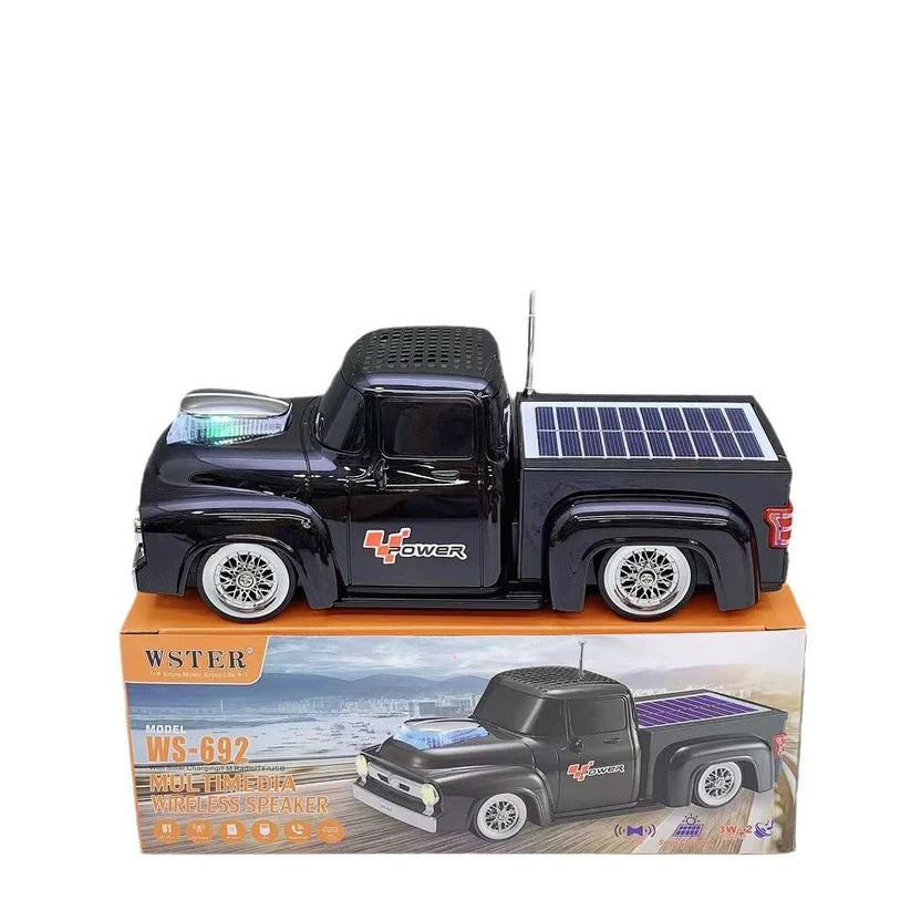 WS-692 retro pickup truck Bluetooth speaker — solar, LED, TWS, FM, view 9