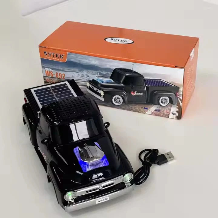WS-692 retro pickup truck Bluetooth speaker — solar, LED, TWS, FM, view 10