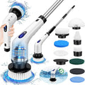 Electric Spin Scrubber with 8 Brush Heads & Extendable Handle – Cordless Rechargeable Bathroom Cleaner