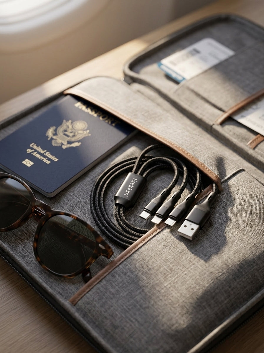 Earldom 3-in-1 Charging Cable - travel lifestyle photo