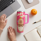 40 oz capybara tumbler on desk - lifestyle