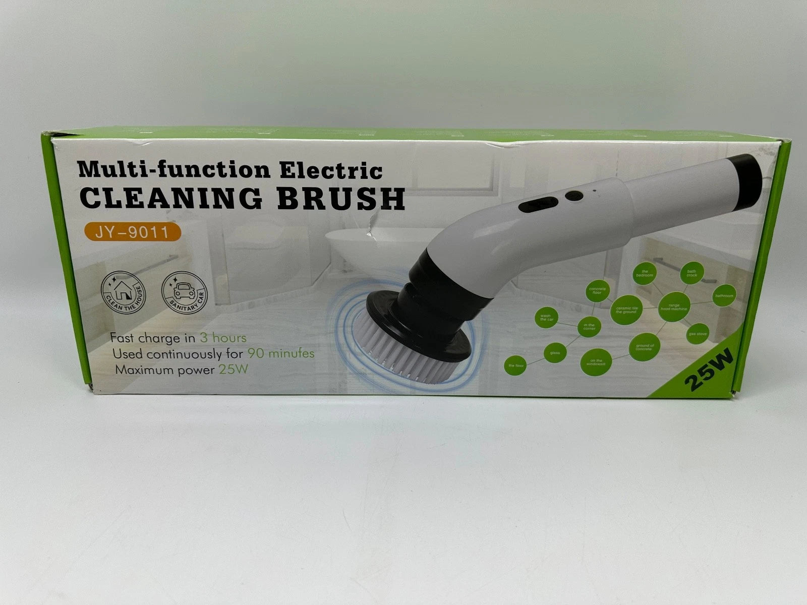 Electric Spin Scrubber with 8 Brush Heads & Extendable Handle – Cordless Rechargeable Bathroom Cleaner