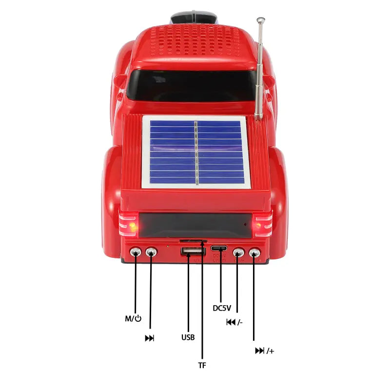 WS-692 retro pickup truck Bluetooth speaker — solar, LED, TWS, FM, view 7