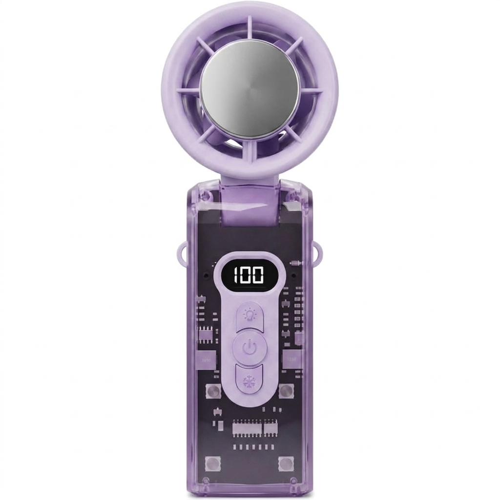 Turbo ice cooling handheld fan in purple