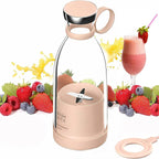Fresh Juice Portable Blender – USB Rechargeable Personal Smoothie Blender 350ml, 4 Stainless Steel Blades