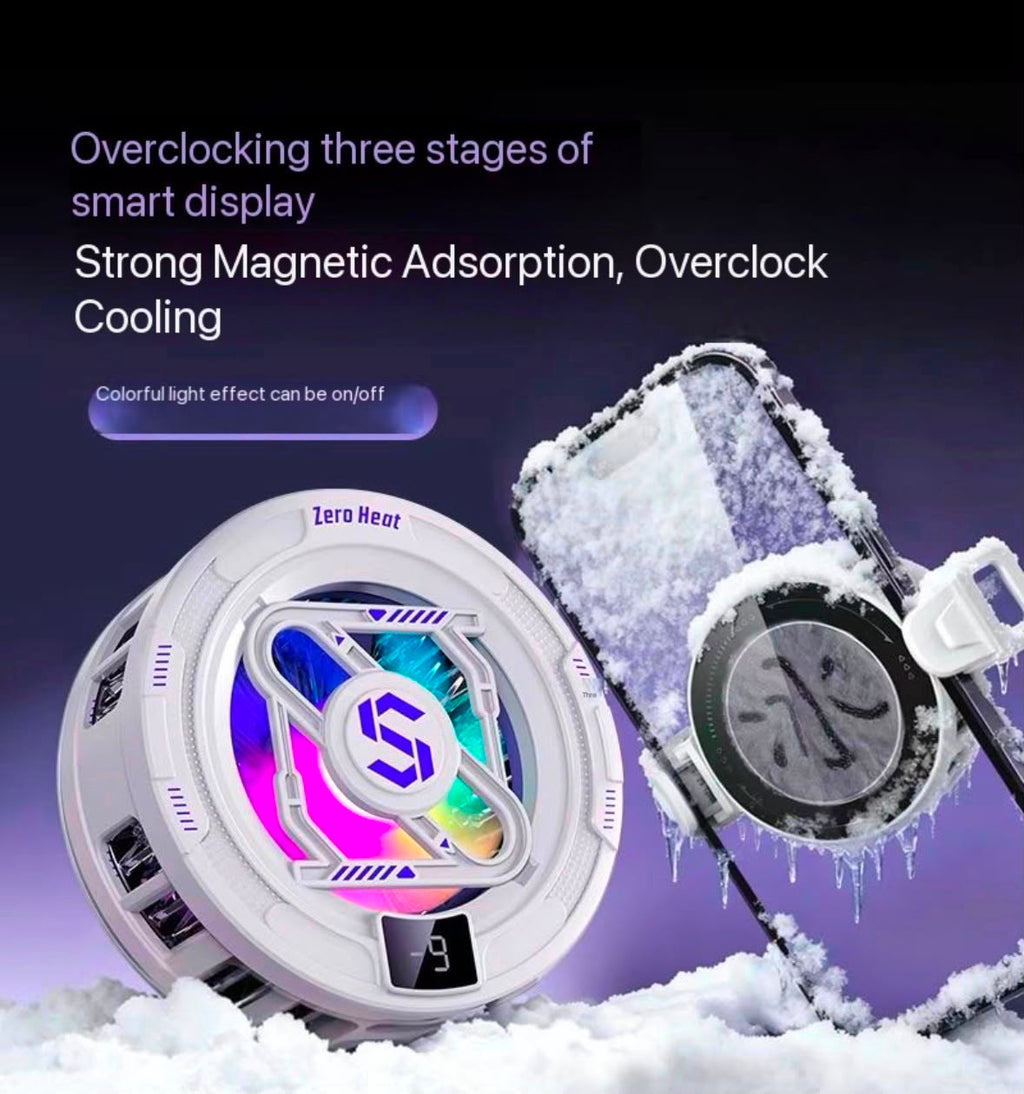 Magnetic Phone Cooler – Semiconductor Turbo Cooling Fan with RGB Lights, USB-C Radiator for Mobile Gaming (iPhone & Android)