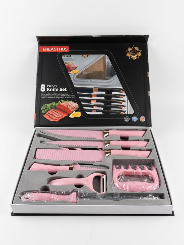 EREASTHOS 8-Piece Knife Set Pink - product photo