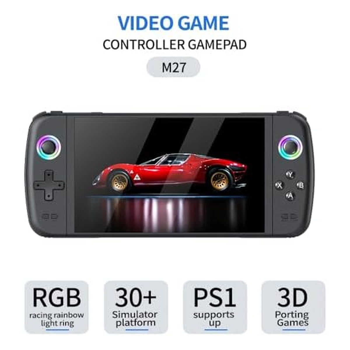 M27 retro handheld game console - front view