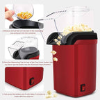 1200W Hot Air Popcorn Maker Machine – Oil-Free Electric Popcorn Popper for Home