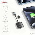Earldom wireless CarPlay adapter plugged into car USB port