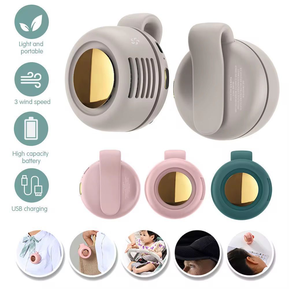 Portable Waist Clip Fan – Rechargeable Bladeless Mini Fan with 3 Speeds & 360° Rotation