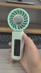 TurboCool Pro Handheld Fan – 10000RPM High-Speed Portable Cooling Fan with Ice Compress & Digital Display