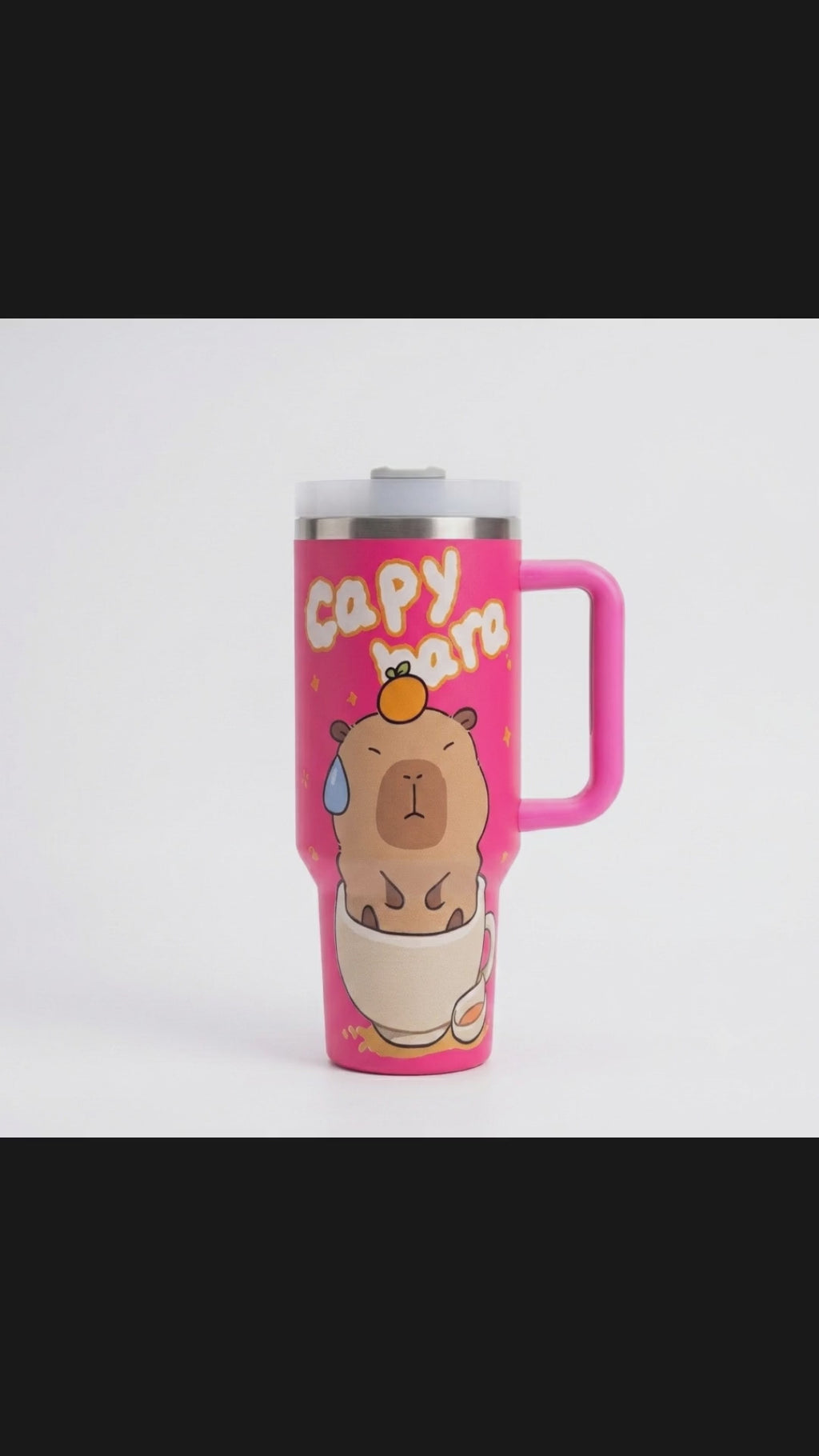 40 oz Designer Stainless Steel Double Wall Vacuum Metal Cup Travel Coffee Mug Tumbler with Handle