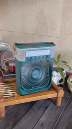 Portable Mini Air Cooler Fan – USB Powered 3-in-1 Personal AC, Humidifier &amp; LED Night Light
