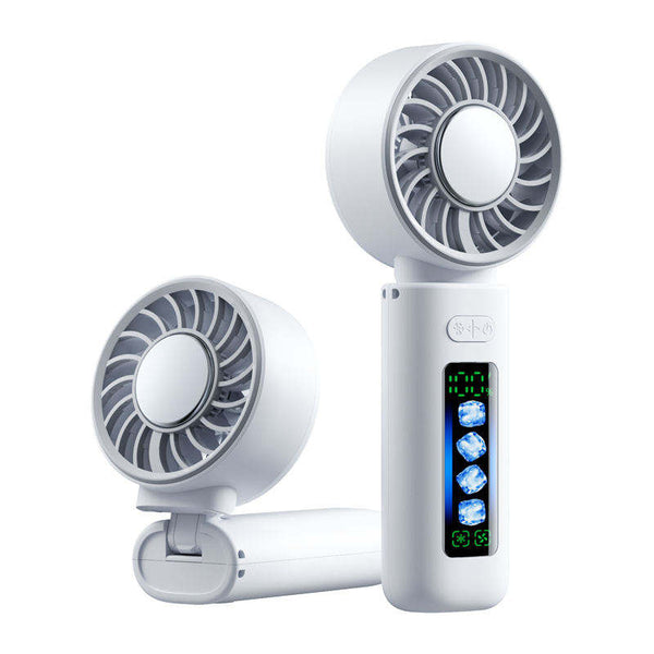 TurboCool Pro Handheld Fan – 10000RPM High-Speed Portable Cooling Fan with Ice Compress & Digital Display